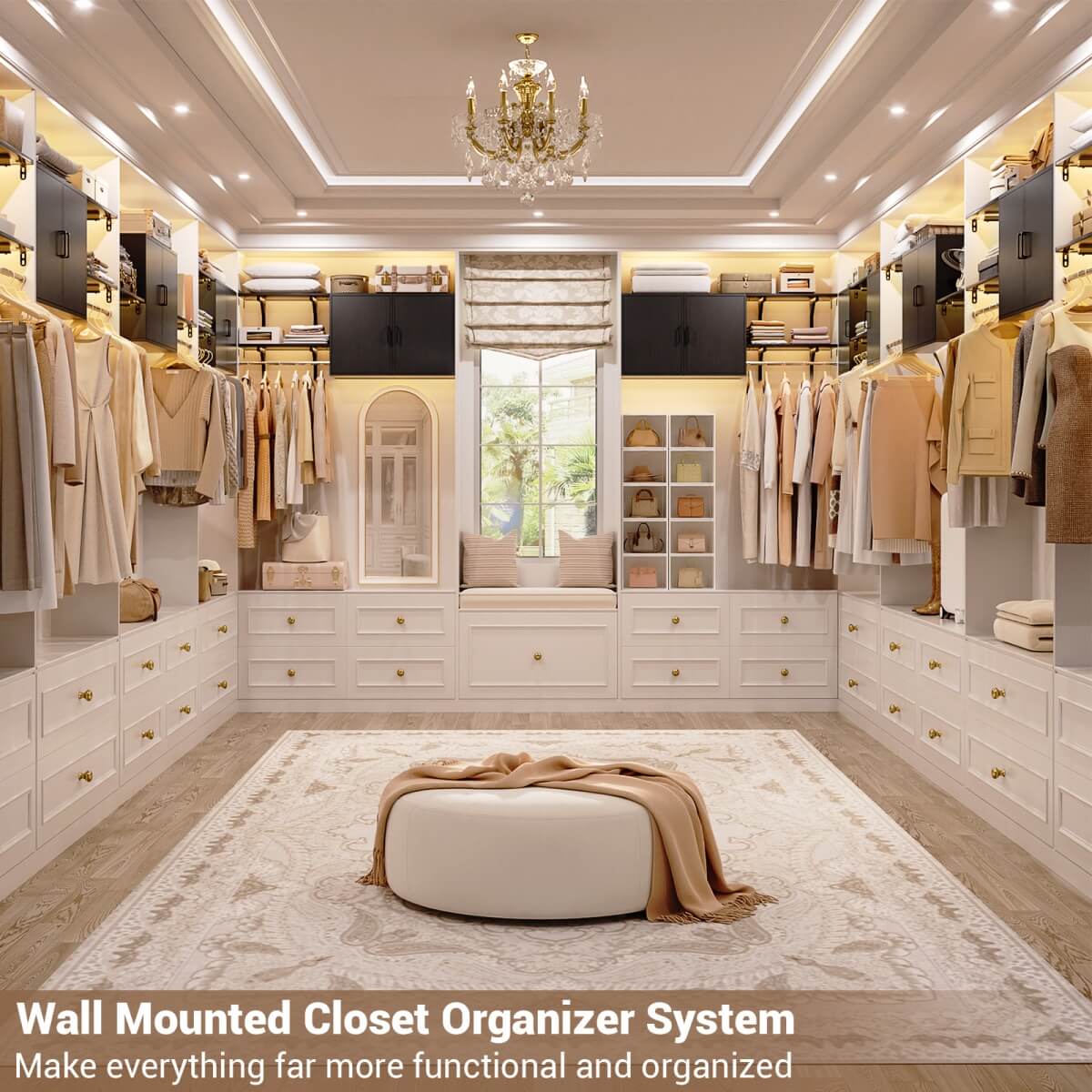 Wall Mounted Cabinet with Hanging Rod