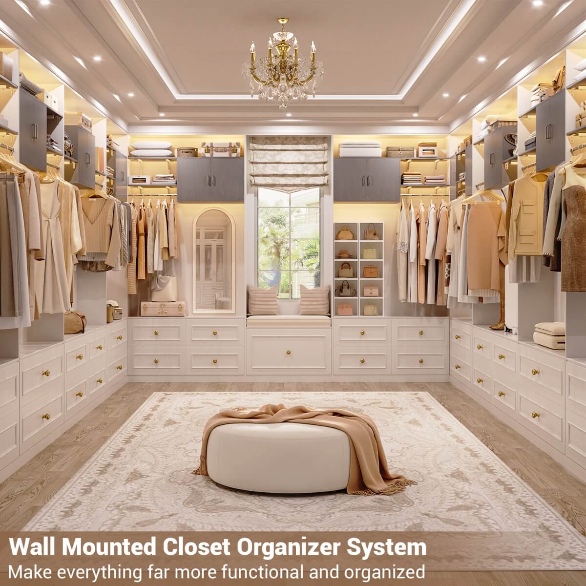 Wall Mounted Cabinet with Hanging Rod