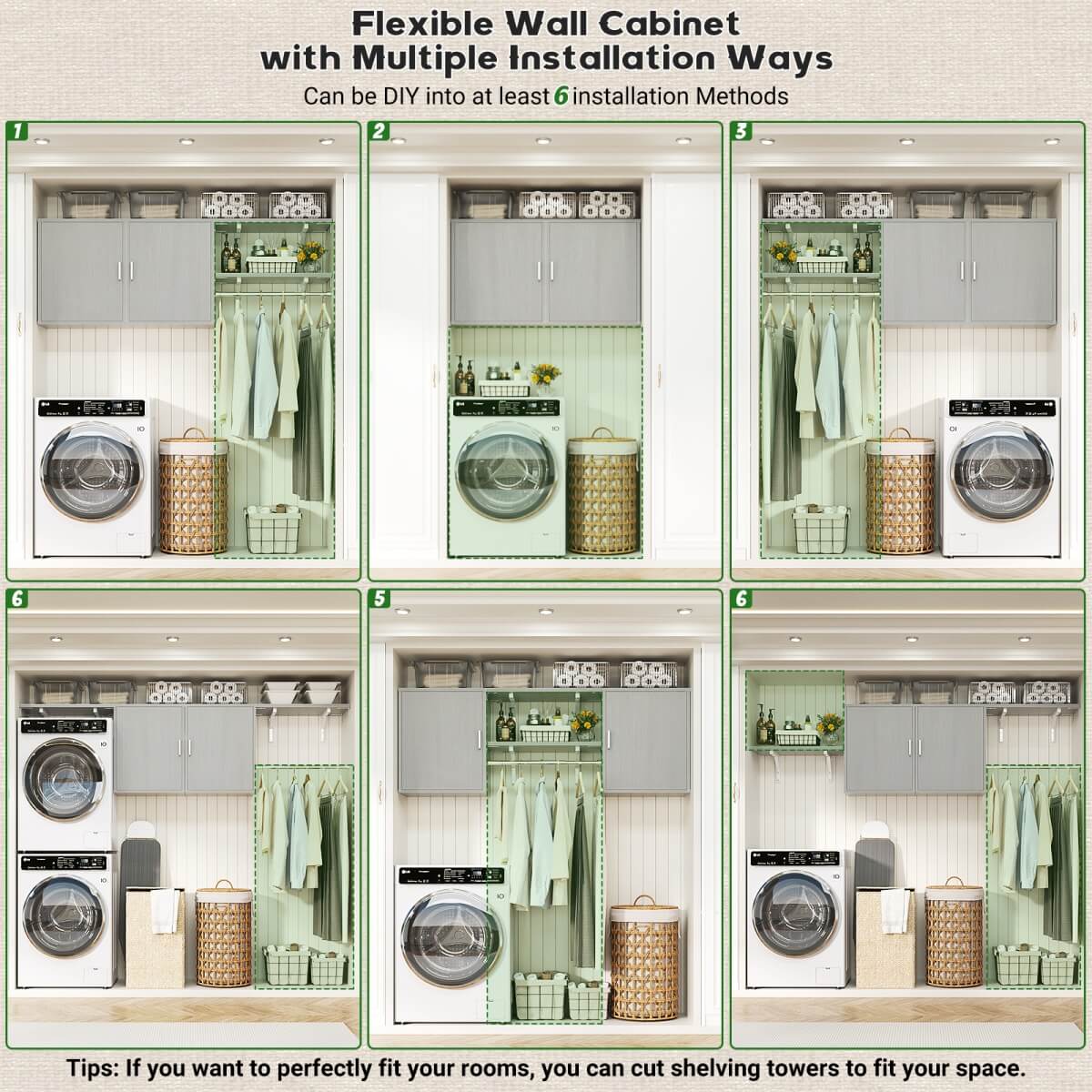 Wall Mounted Cabinet with Hanging Rod