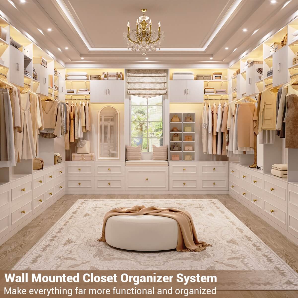Wall Mounted Cabinet with Hanging Rod