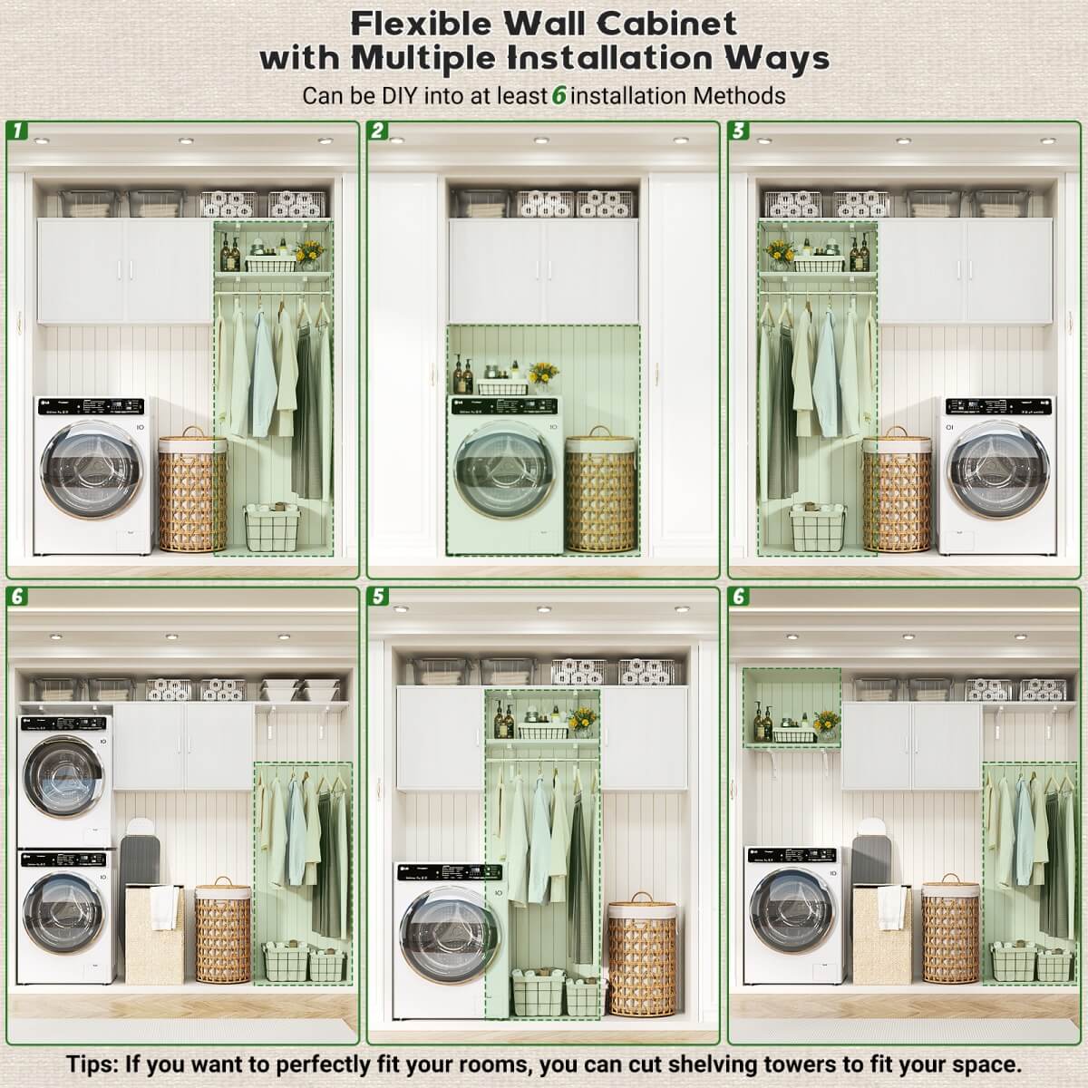 Wall Mounted Cabinet with Hanging Rod