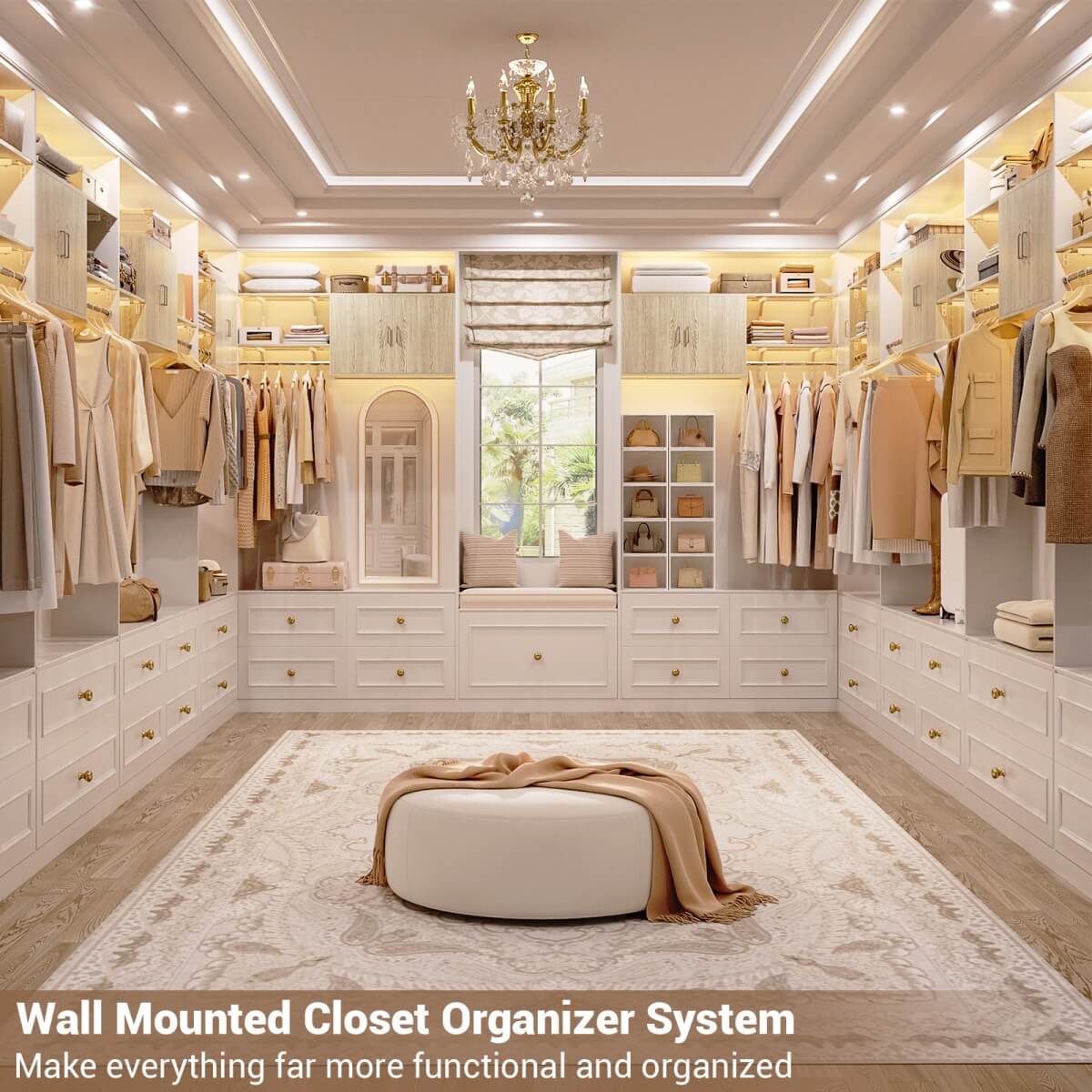 Wall Mounted Cabinet with Hanging Rod