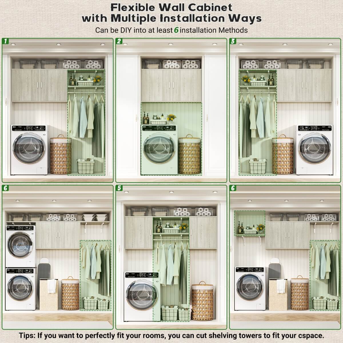 Wall Mounted Cabinet with Hanging Rod