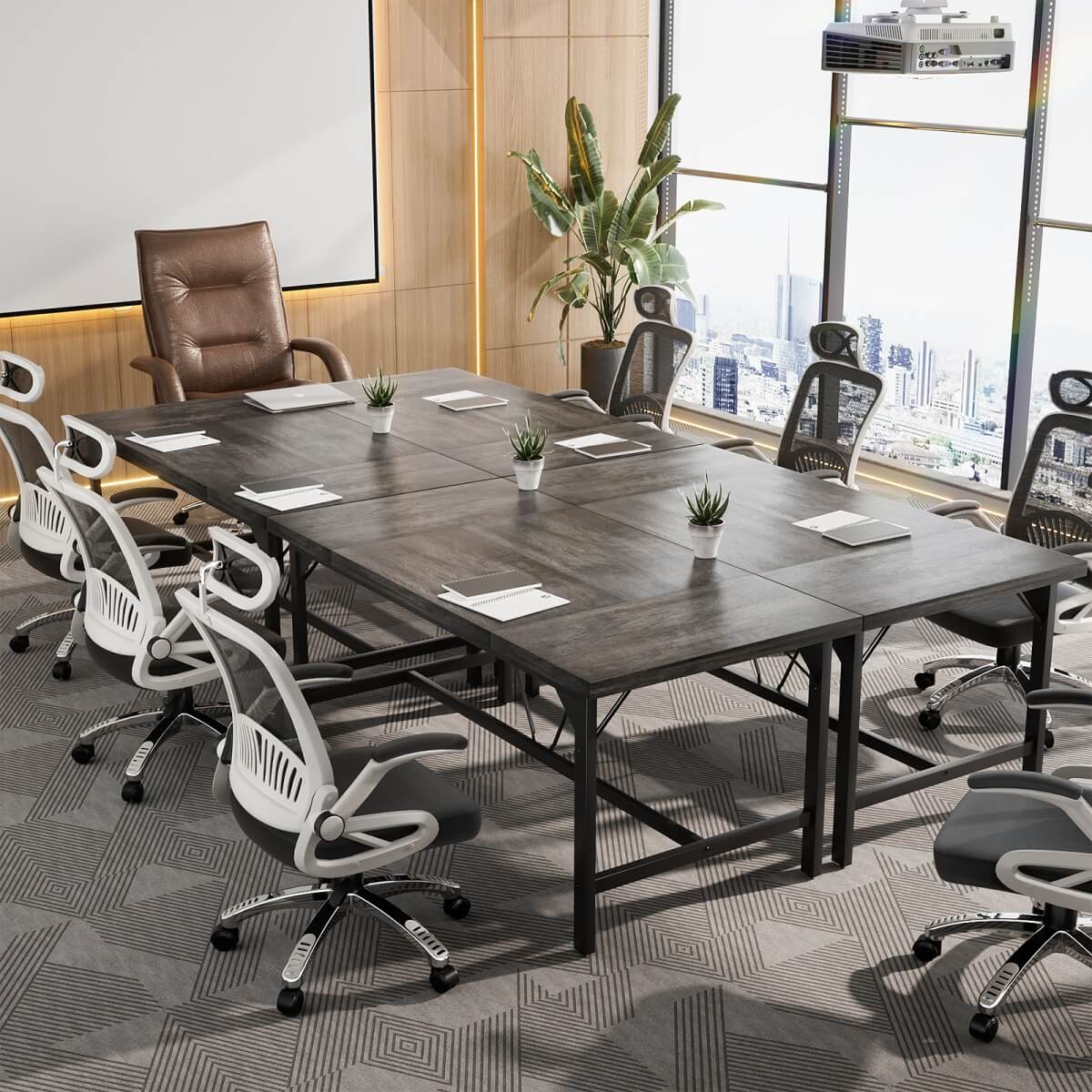 63 Inch Computer Desk, Sturdy Large Office Desk, Premium 2 Person Long Desks