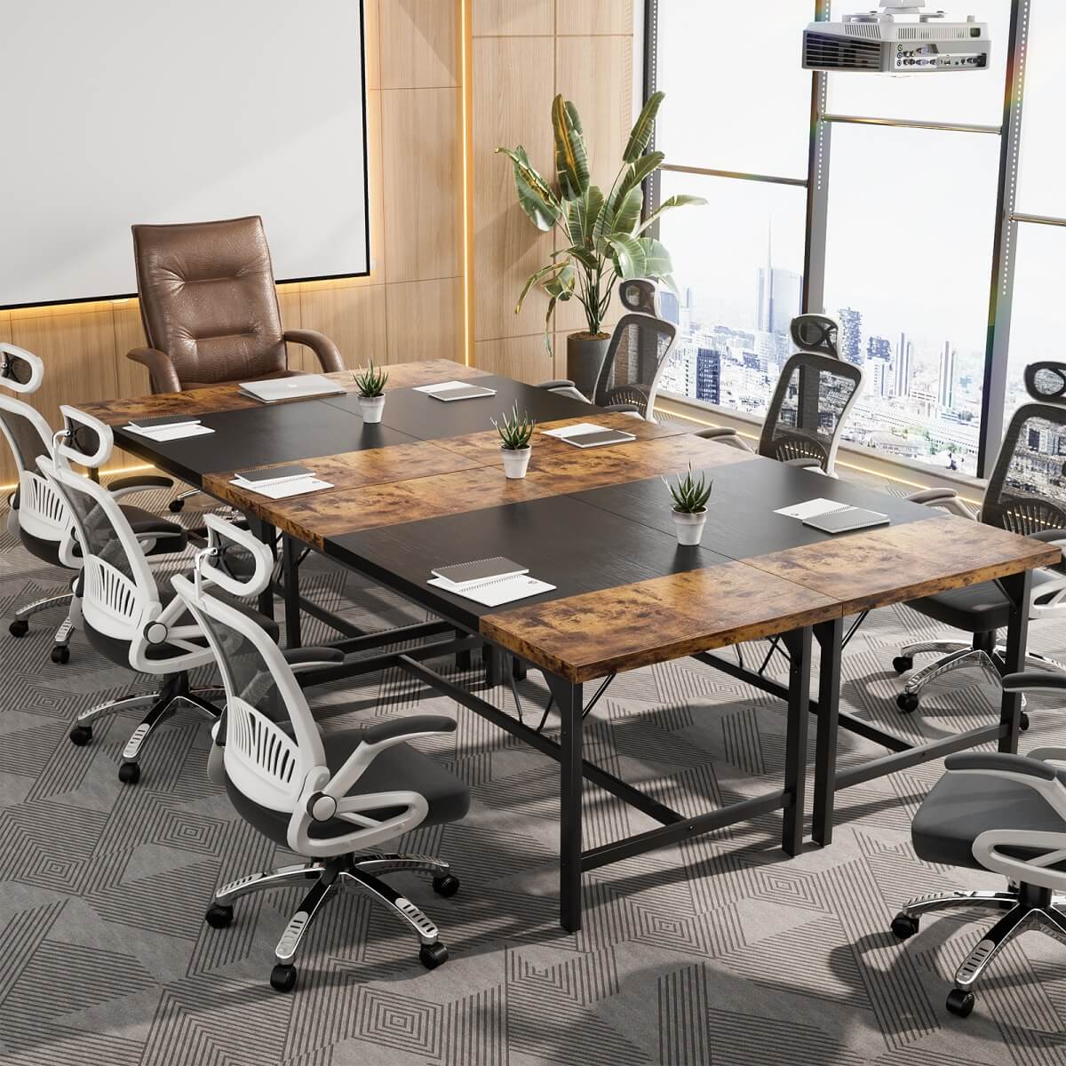 63 Inch Computer Desk, Sturdy Large Office Desk, Premium 2 Person Long Desks