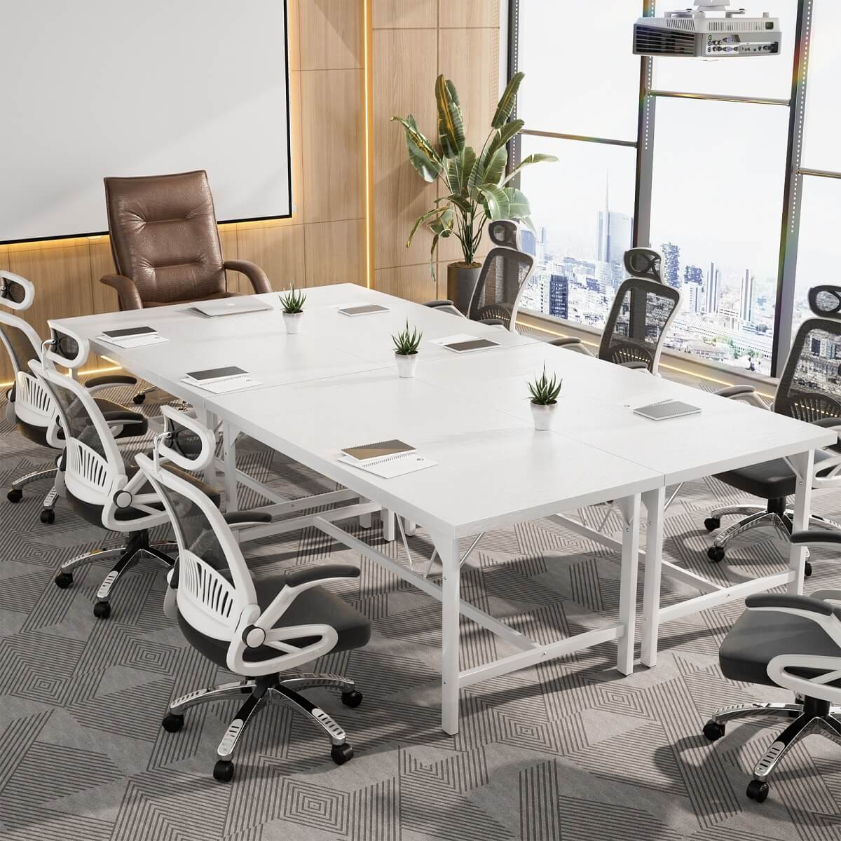 63 Inch Computer Desk, Sturdy Large Office Desk, Premium 2 Person Long Desks