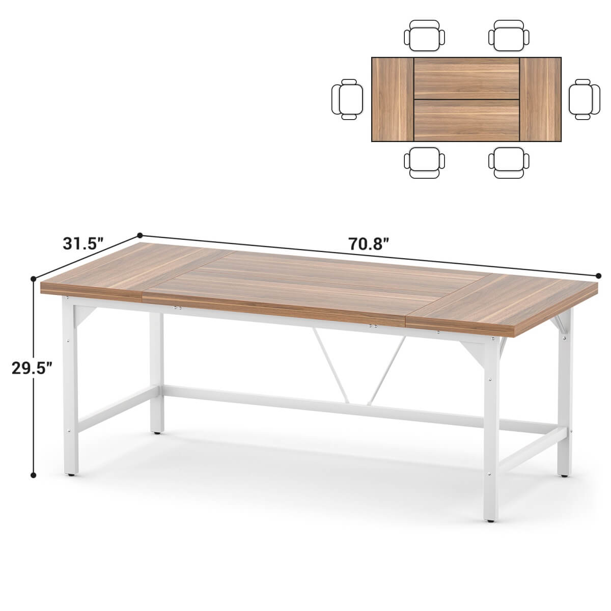 70.8 x 31.5 Inch Extra Long Executive Computer Desk