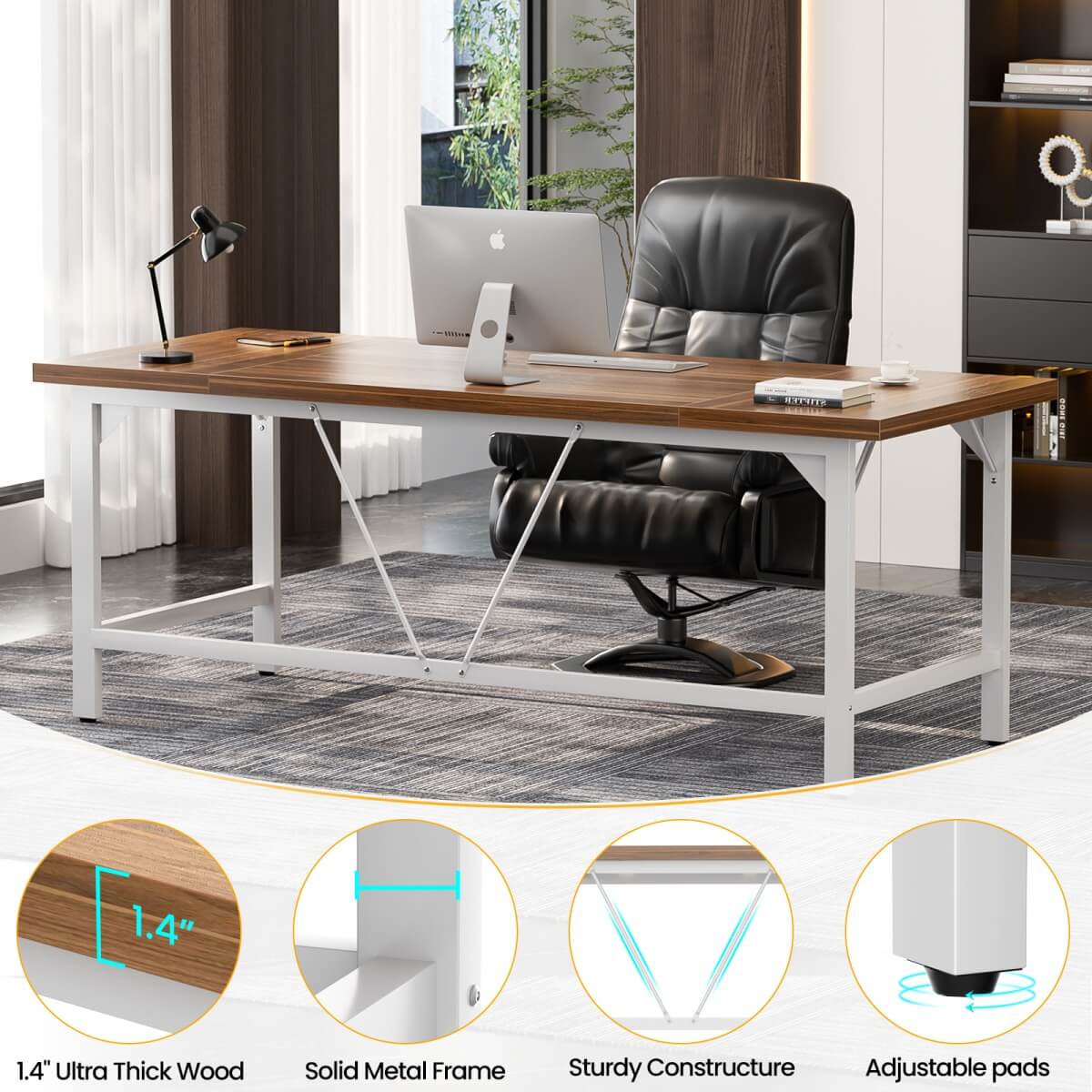 70.8 x 31.5 Inch Extra Long Executive Computer Desk