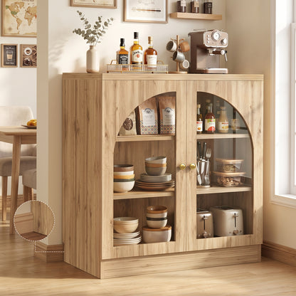 31.5" Sideboard Buffet Cabinet with Tempered Glass Doors