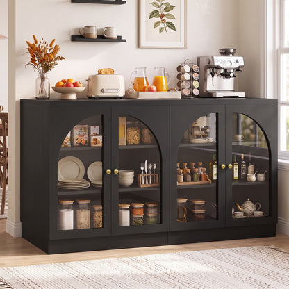 31.5" Sideboard Buffet Cabinet with Tempered Glass Doors