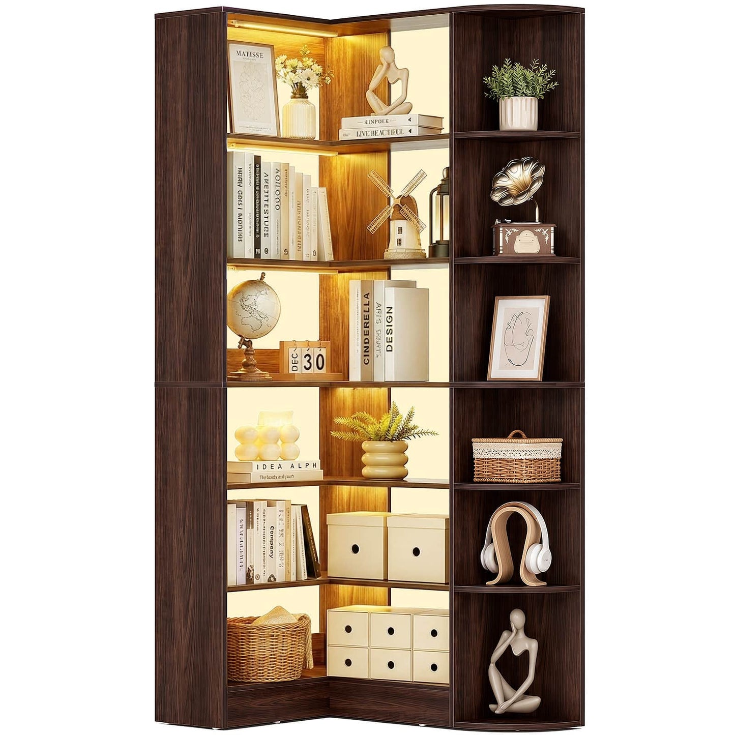 Corner Shelf with 6 Motion Sensor Lights