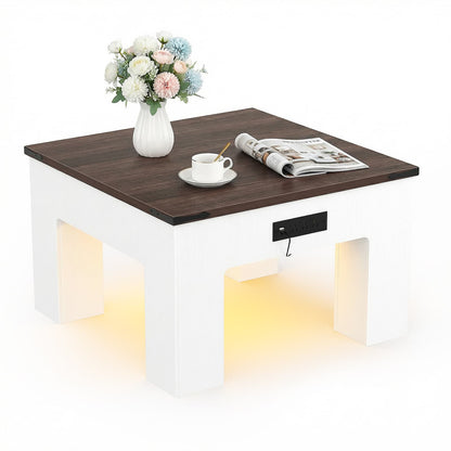 LED Square Coffee Table for Living Room Set of 2