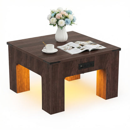 LED Square Coffee Table for Living Room Set of 2