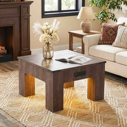 LED Square Coffee Table for Living Room Set of 2