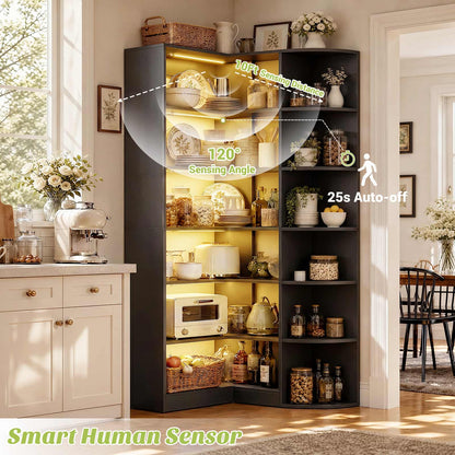 Corner Shelf with 6 Motion Sensor Lights