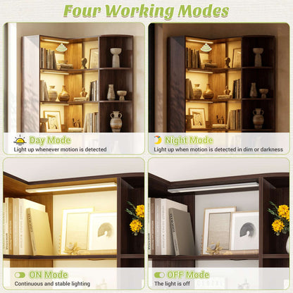 Corner Shelf with 6 Motion Sensor Lights
