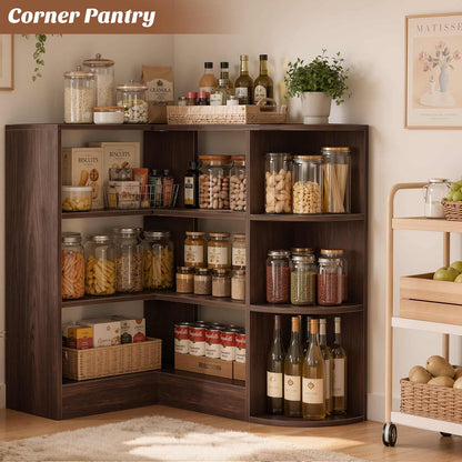 4-Tier Small Corner Shelf, Compact L-Shaped Corner Bookshelf