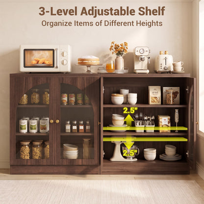 31.5" Sideboard Buffet Cabinet with Tempered Glass Doors