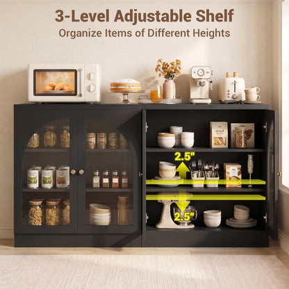 31.5" Sideboard Buffet Cabinet with Tempered Glass Doors