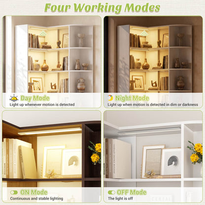 Corner Shelf with 6 Motion Sensor Lights