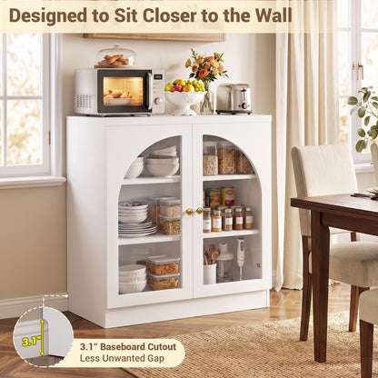 31.5" Sideboard Buffet Cabinet with Tempered Glass Doors