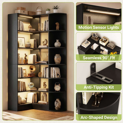 Corner Shelf with 6 Motion Sensor Lights