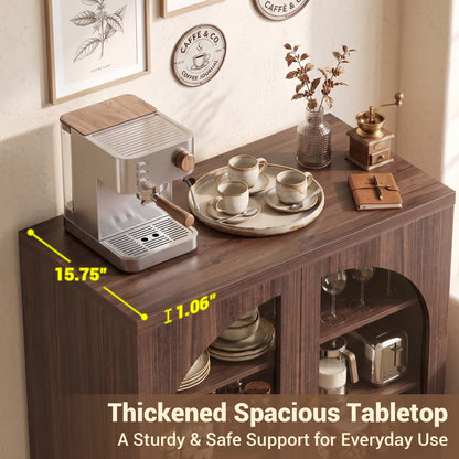 31.5" Sideboard Buffet Cabinet with Tempered Glass Doors