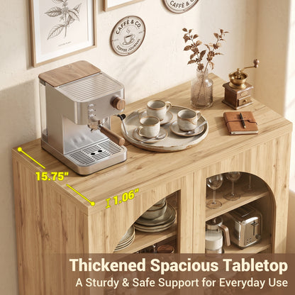 31.5" Sideboard Buffet Cabinet with Tempered Glass Doors