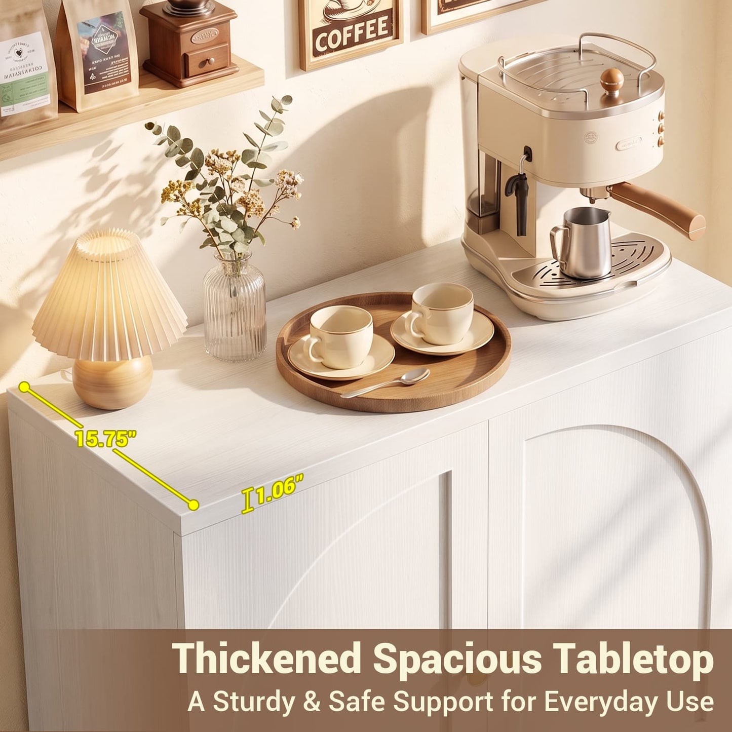 31.5" Sideboard Buffet Cabinet with Soft Close Doors