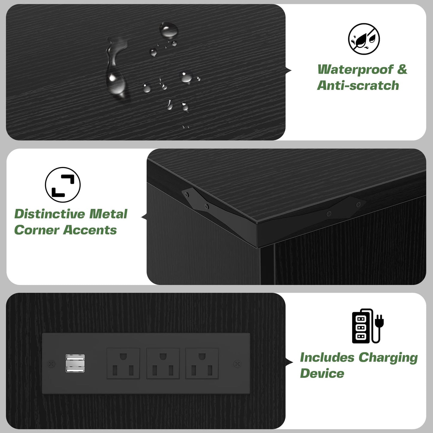 LED Square Coffee Table for Living Room Set of 2