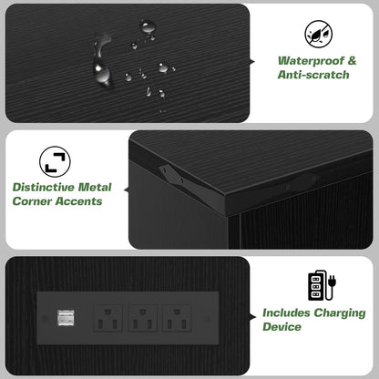 LED Square Coffee Table for Living Room Set of 2