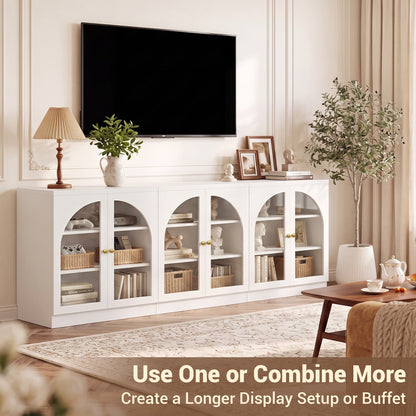 31.5" Sideboard Buffet Cabinet with Tempered Glass Doors