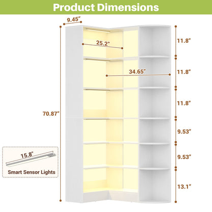 Corner Shelf with 6 Motion Sensor Lights