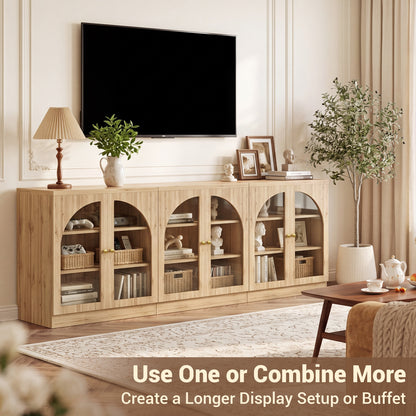 31.5" Sideboard Buffet Cabinet with Tempered Glass Doors