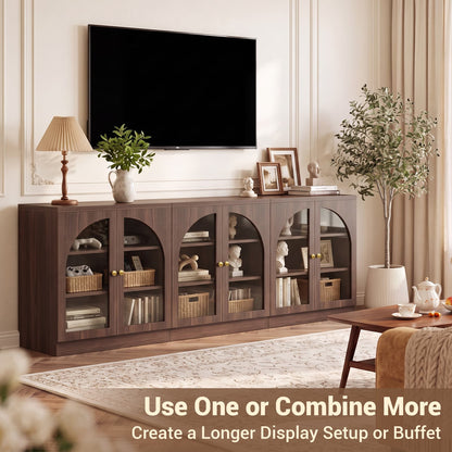 31.5" Sideboard Buffet Cabinet with Tempered Glass Doors