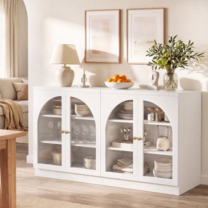 31.5" Sideboard Buffet Cabinet with Tempered Glass Doors