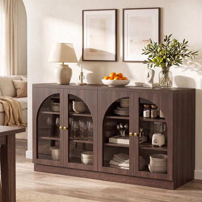31.5" Sideboard Buffet Cabinet with Tempered Glass Doors