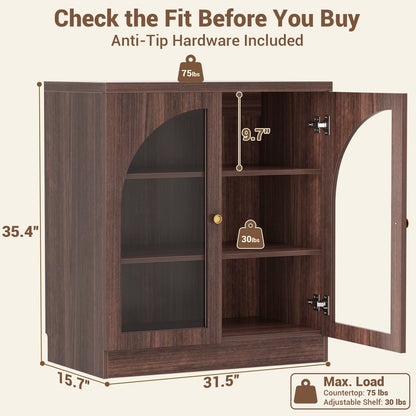 31.5" Sideboard Buffet Cabinet with Tempered Glass Doors