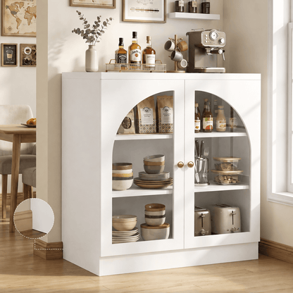 31.5" Sideboard Buffet Cabinet with Tempered Glass Doors