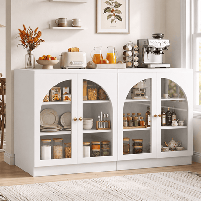 31.5" Sideboard Buffet Cabinet with Tempered Glass Doors