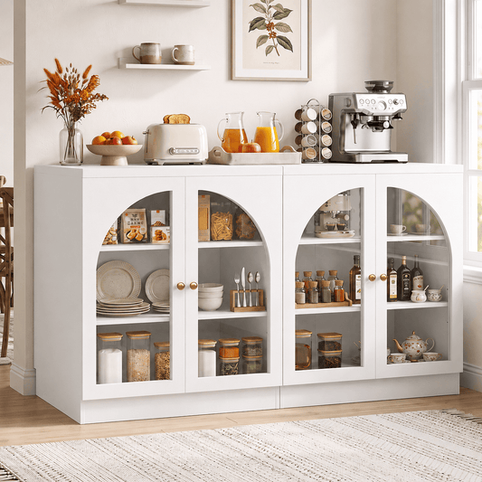 31.5" Sideboard Buffet Cabinet with Tempered Glass Doors