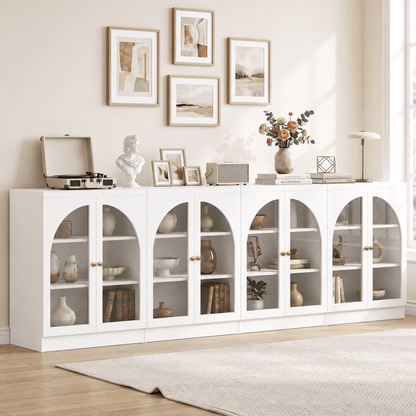 31.5" Sideboard Buffet Cabinet with Tempered Glass Doors