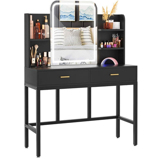 Makeup Vanity Desk with Drawers and Lighted Mirror