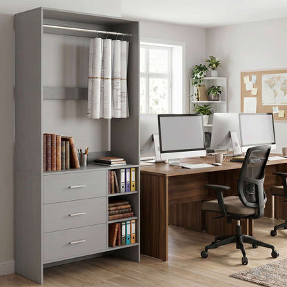 Bookcase with 3 Drawers, Freestanding Storage Bookshelf, 29.5’’ Tall Wood Display Shelves for Home Office, Living Room, Bedroom, Model: YHCC-008