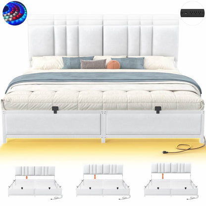 Platform Bed Frame Basic Type with 3 Height Adjustable Headboard