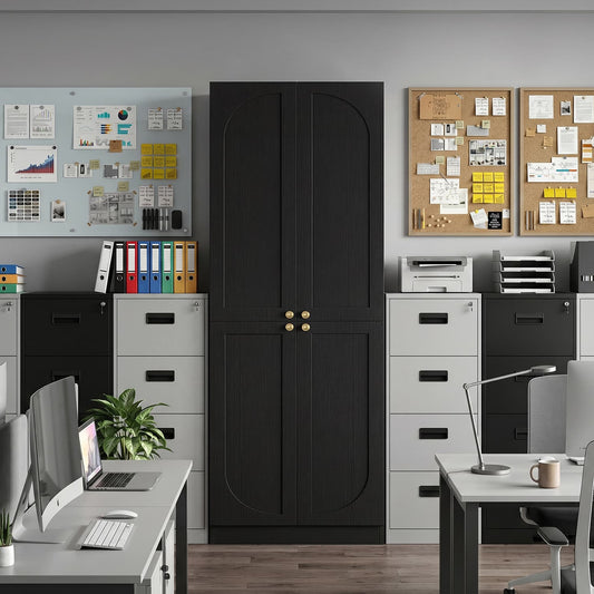 80" Bookcase with 4 Soft Close Doors and Adjustable Shelves, Model: GXYT-021