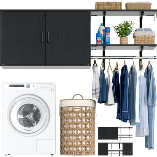 Wall Mounted Cabinet with Hanging Rod