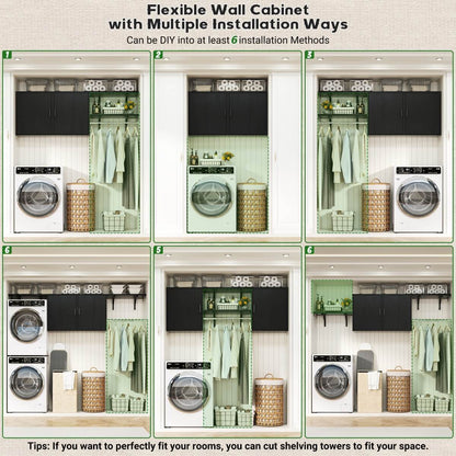 Wall Mounted Cabinet with Hanging Rod