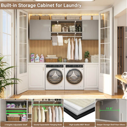 Wall Mounted Cabinet with Hanging Rod