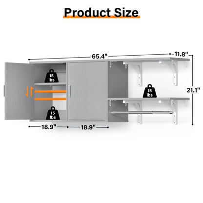 Wall Mounted Cabinet with Hanging Rod